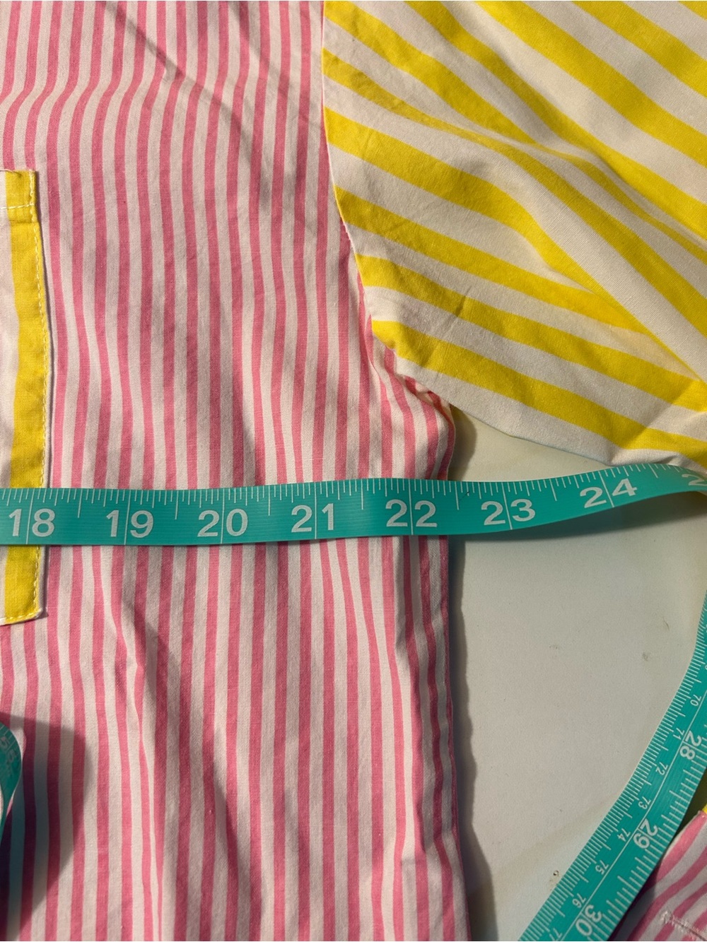 Boutique Women’s Pink & Yellow Striped Button-Down Short Set - Picture 6 of 8